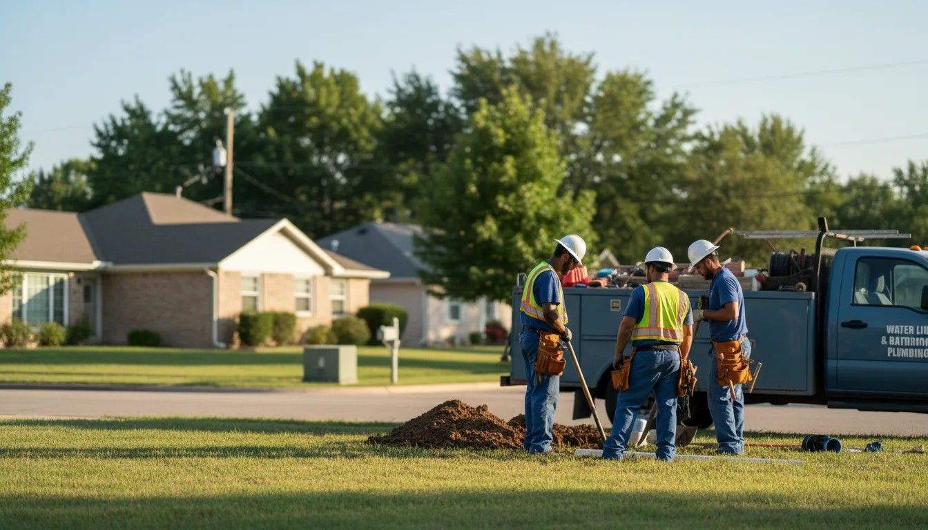 Residential water line and bathroom plumbing service in Hopkinton, IA